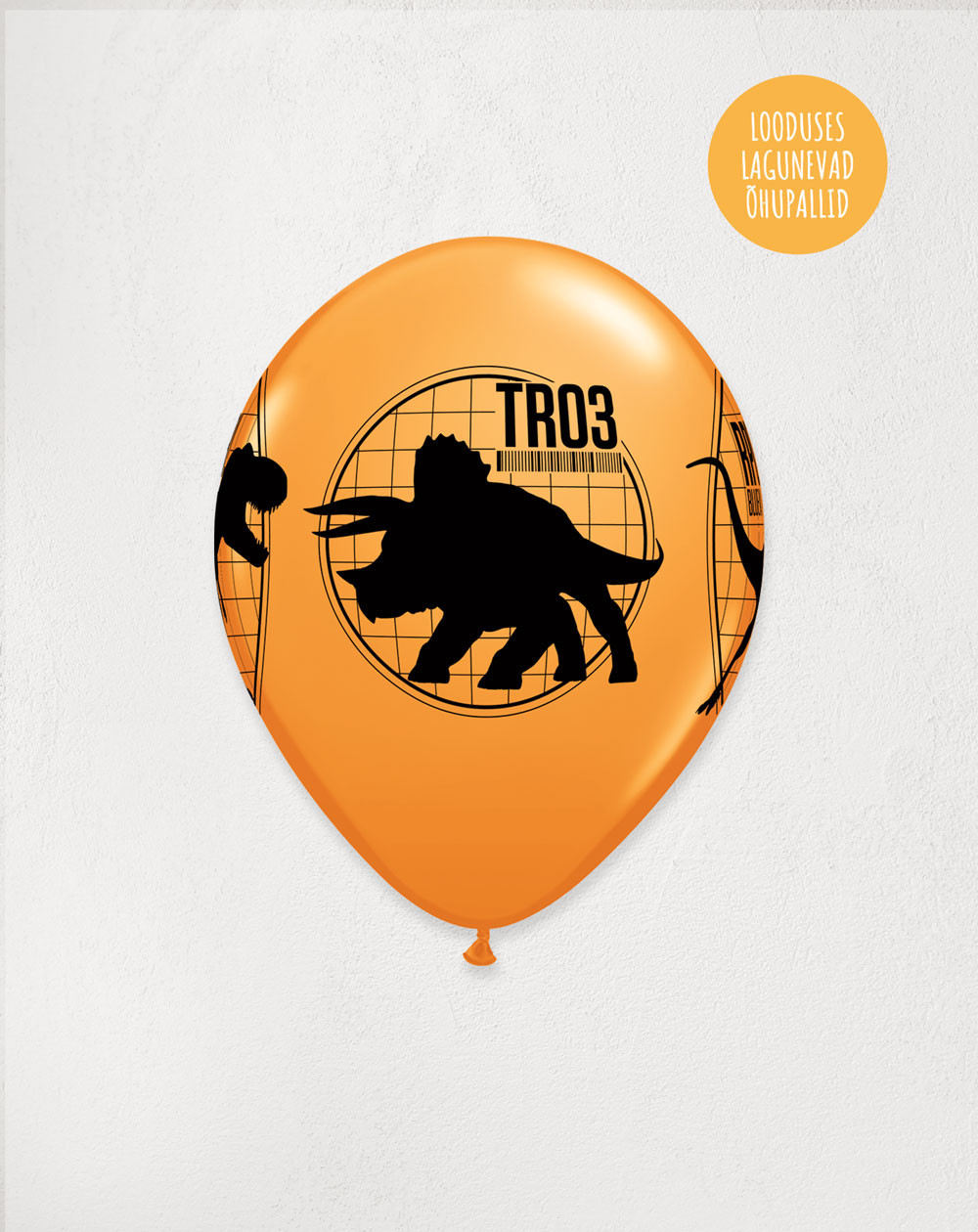 Latex Balloon Orange Jurassic Park - Agapics