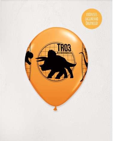 Latex Balloon Orange Jurassic Park - Agapics