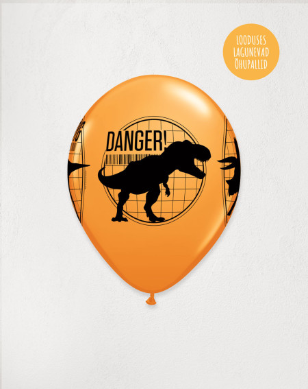 Latex Balloon Orange Jurassic Park - Agapics