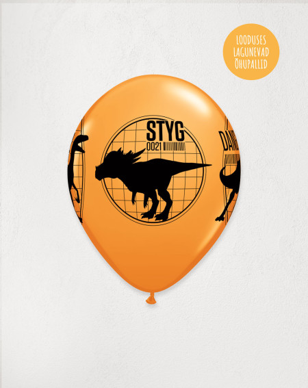 Latex Balloon Orange Jurassic Park - Agapics