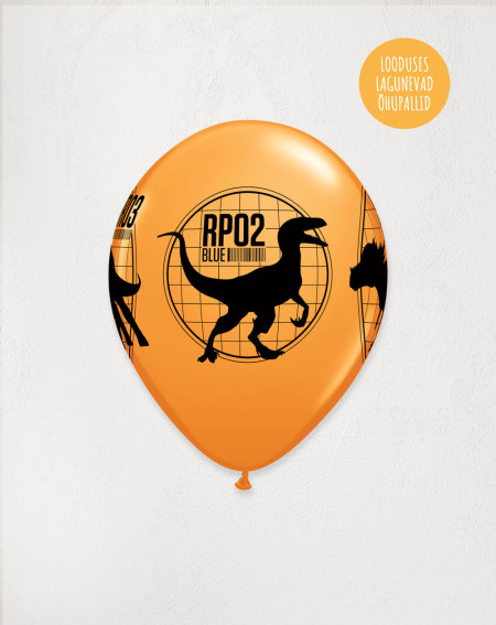 Latex Balloon Orange Jurassic Park - Agapics