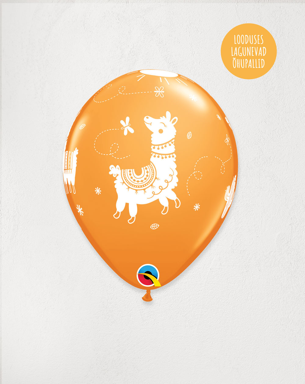 Latex Balloon Orange Llama - Agapics