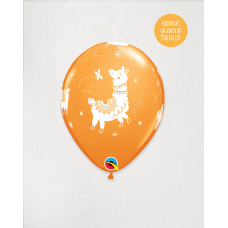 Latex Balloon Orange Llama - Agapics