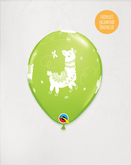 Latex Balloon Lime Llama - Agapics