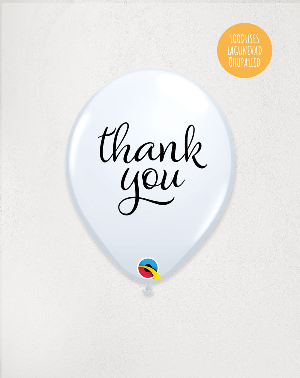 Latex Balloon White Thank You - Agapics