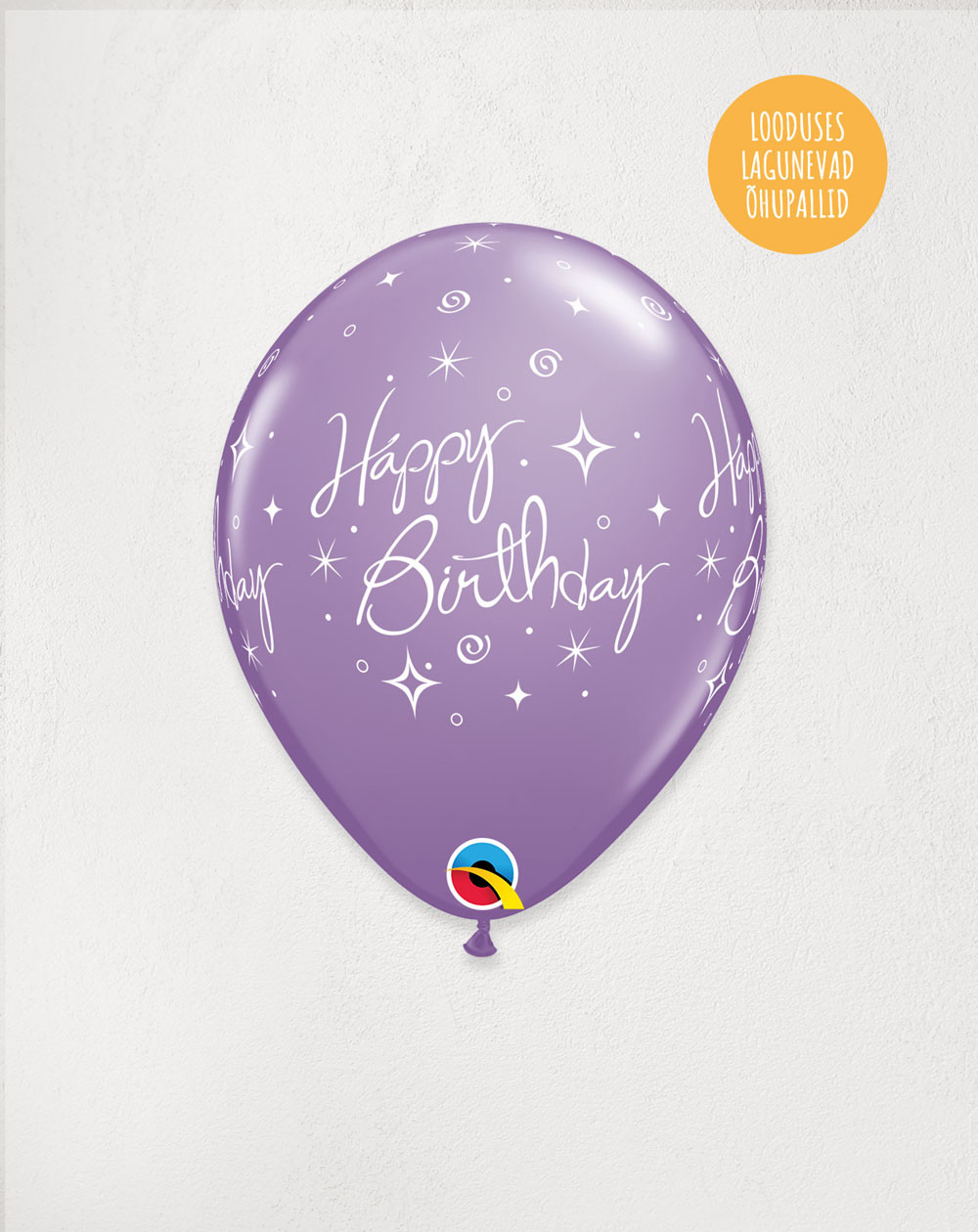 Latex Balloon Purple Birthday - Agapics