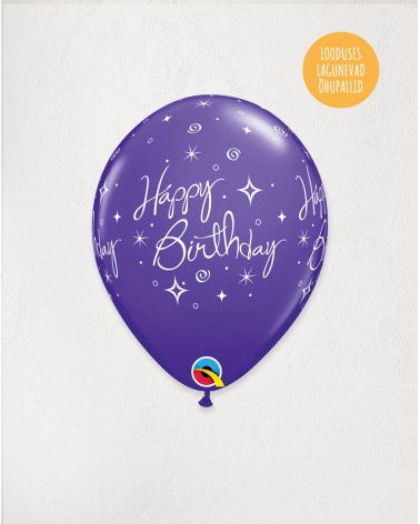 Latex Balloon Dark purple Birthday - Agapics