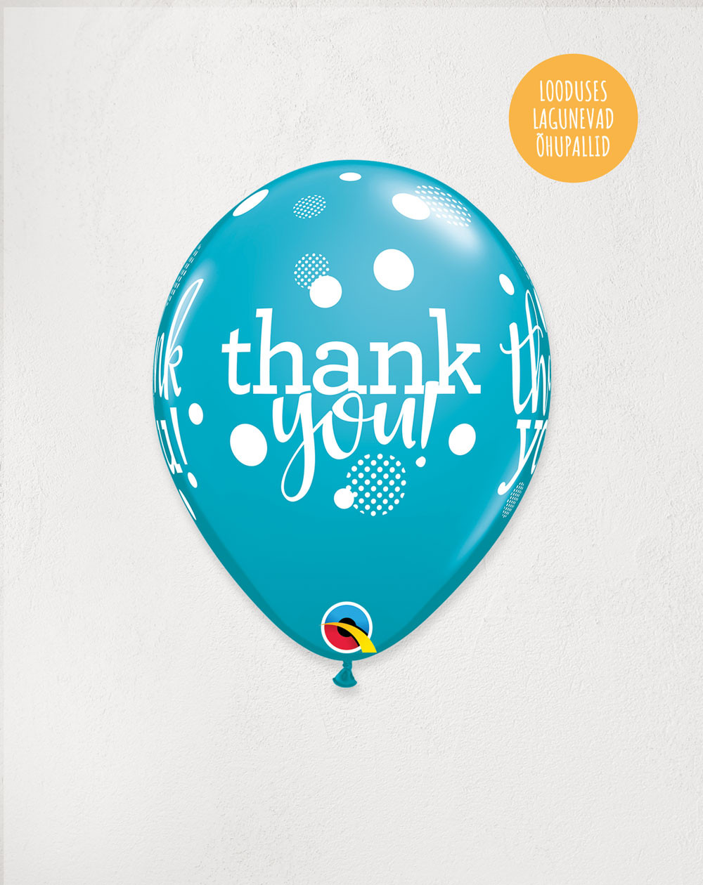 Latex Balloon Blue Thank You - Agapics