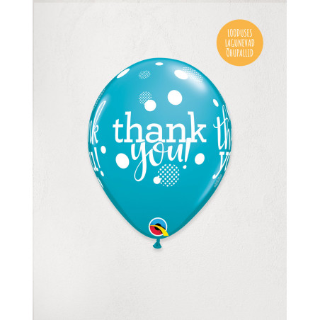 Latex Balloon Blue Thank You - Agapics