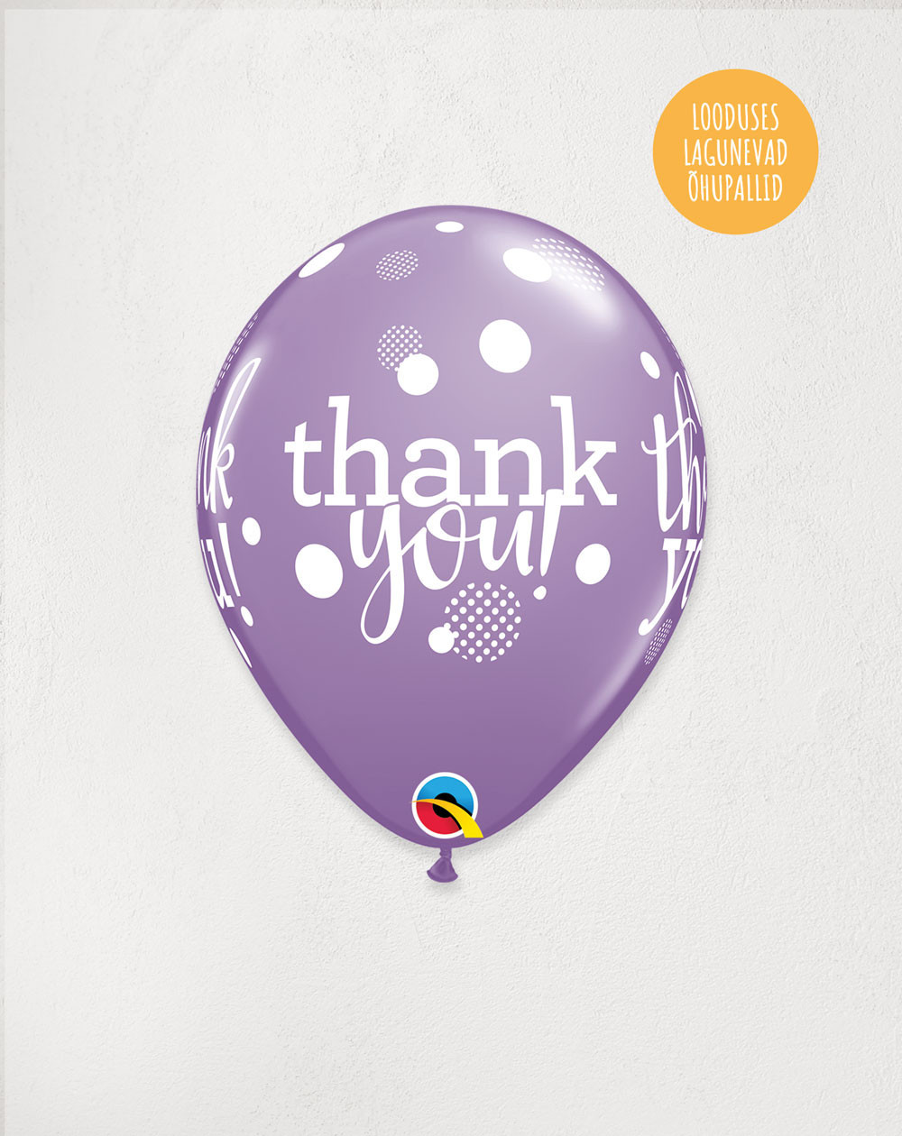 Latex Balloon Purple Thank you - Agapics