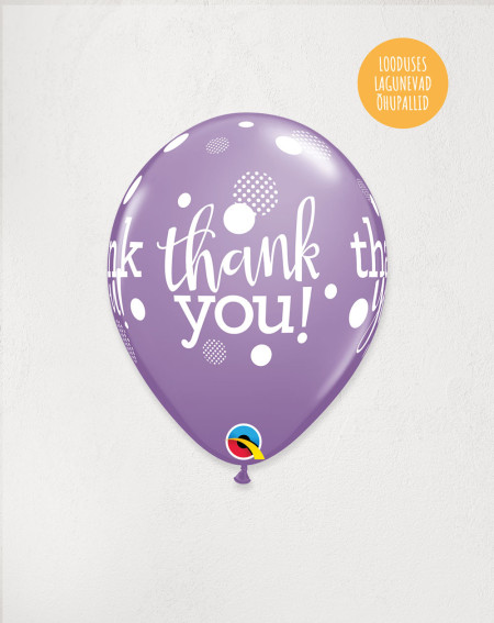 Latex Balloon Purple Thank you - Agapics