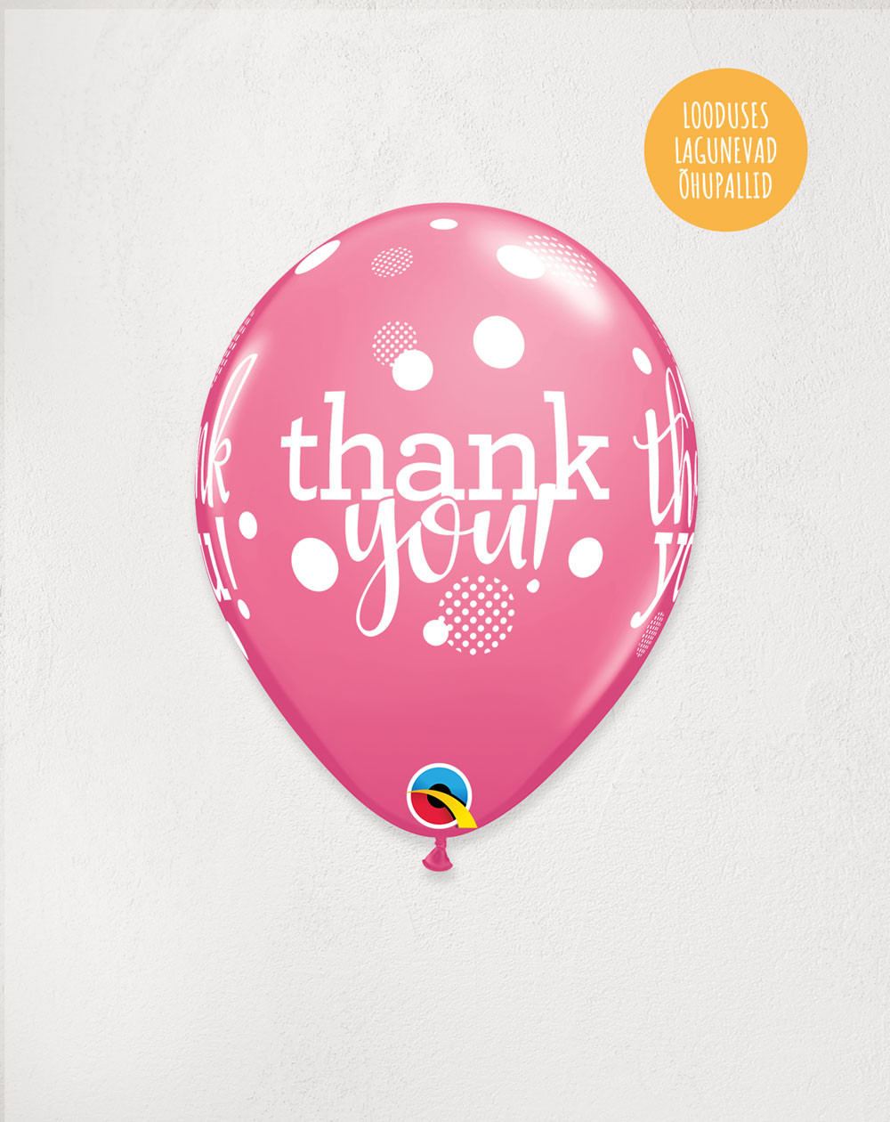 Latex Balloon Pink Thank You - Agapics