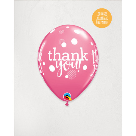 Latex Balloon Pink Thank You - Agapics