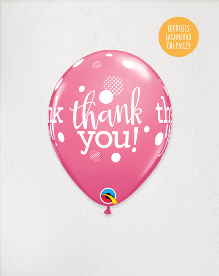 Latex Balloon Pink Thank You - Agapics