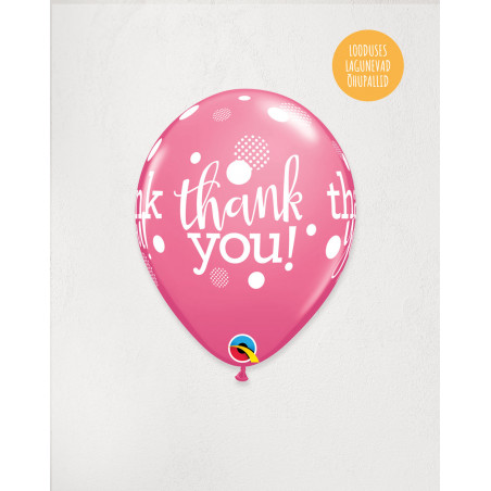 Latex Balloon Pink Thank You - Agapics