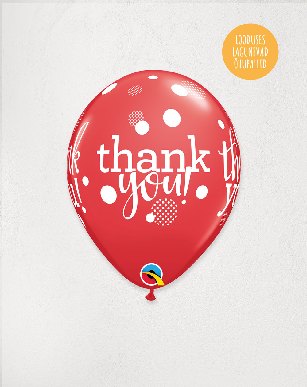 Latex Balloon Red Thank you - Agapics