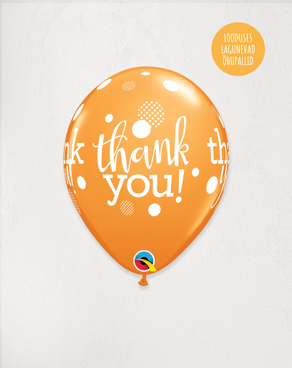 Latex Balloon Orange Thank you - Agapics