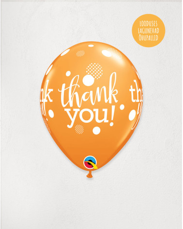 Latex Balloon Orange Thank you - Agapics