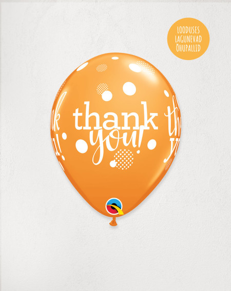 Latex Balloon Orange Thank you - Agapics