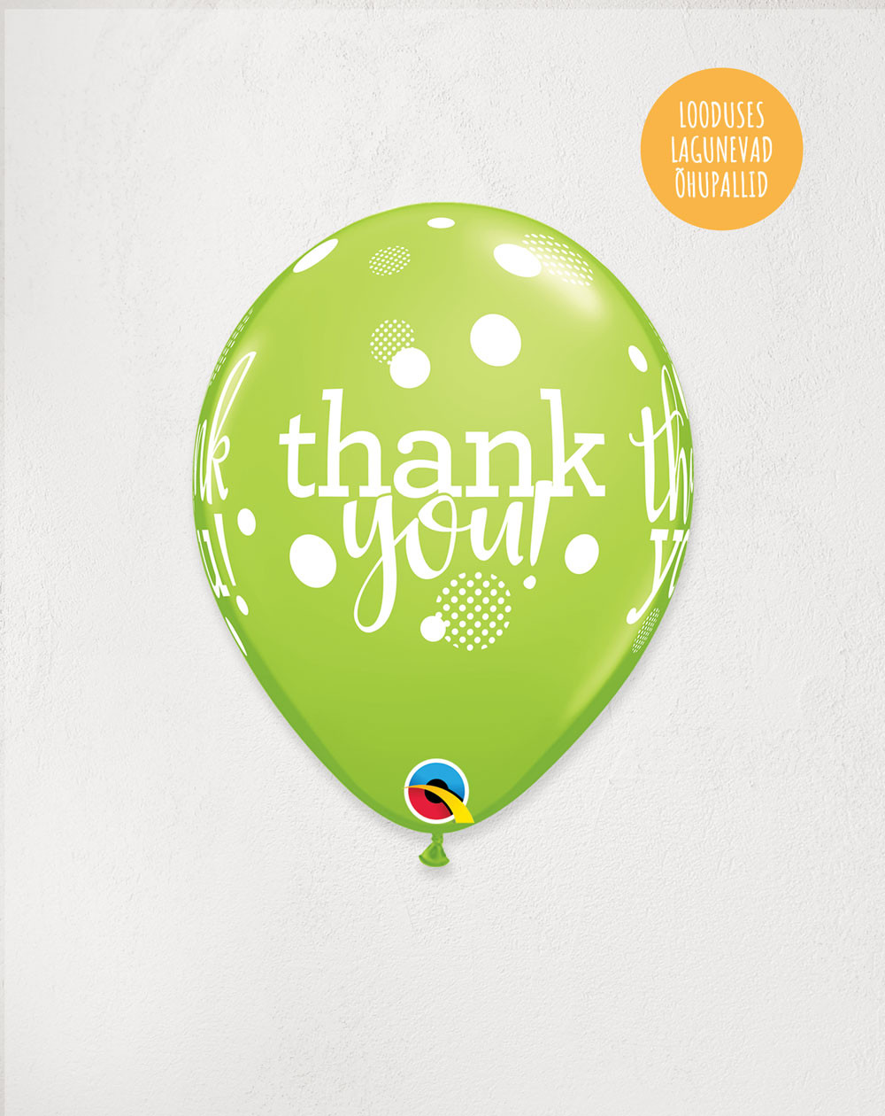 Latex Balloon Lime Thank you - Agapics