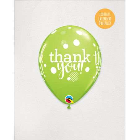 Latex Balloon Lime Thank you - Agapics