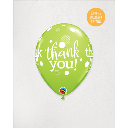 Latex Balloon Lime Thank you - Agapics