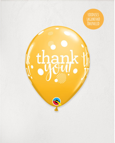 Latex Balloon Yellow Thank you - Agapics