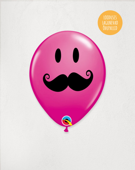 Latex Balloon Dark pink Mustache - Agapics