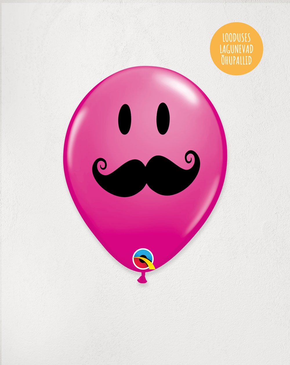 Latex Balloon Dark pink Mustache - Agapics