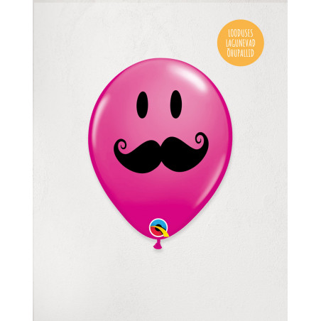 Latex Balloon Dark pink Mustache - Agapics