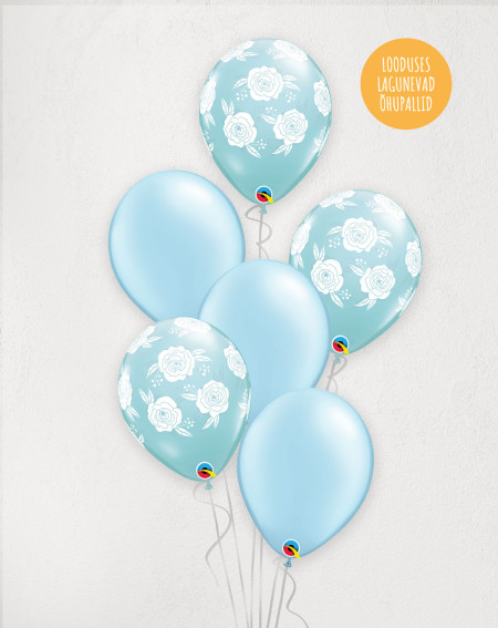 M Balloon Bouquet Roses Blue with helium