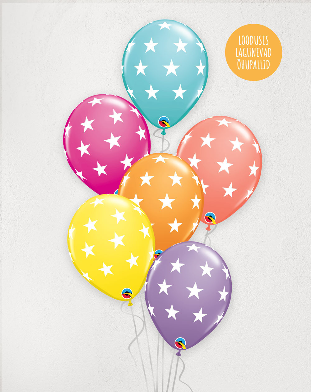M Balloon Bouquet Stars Pastel