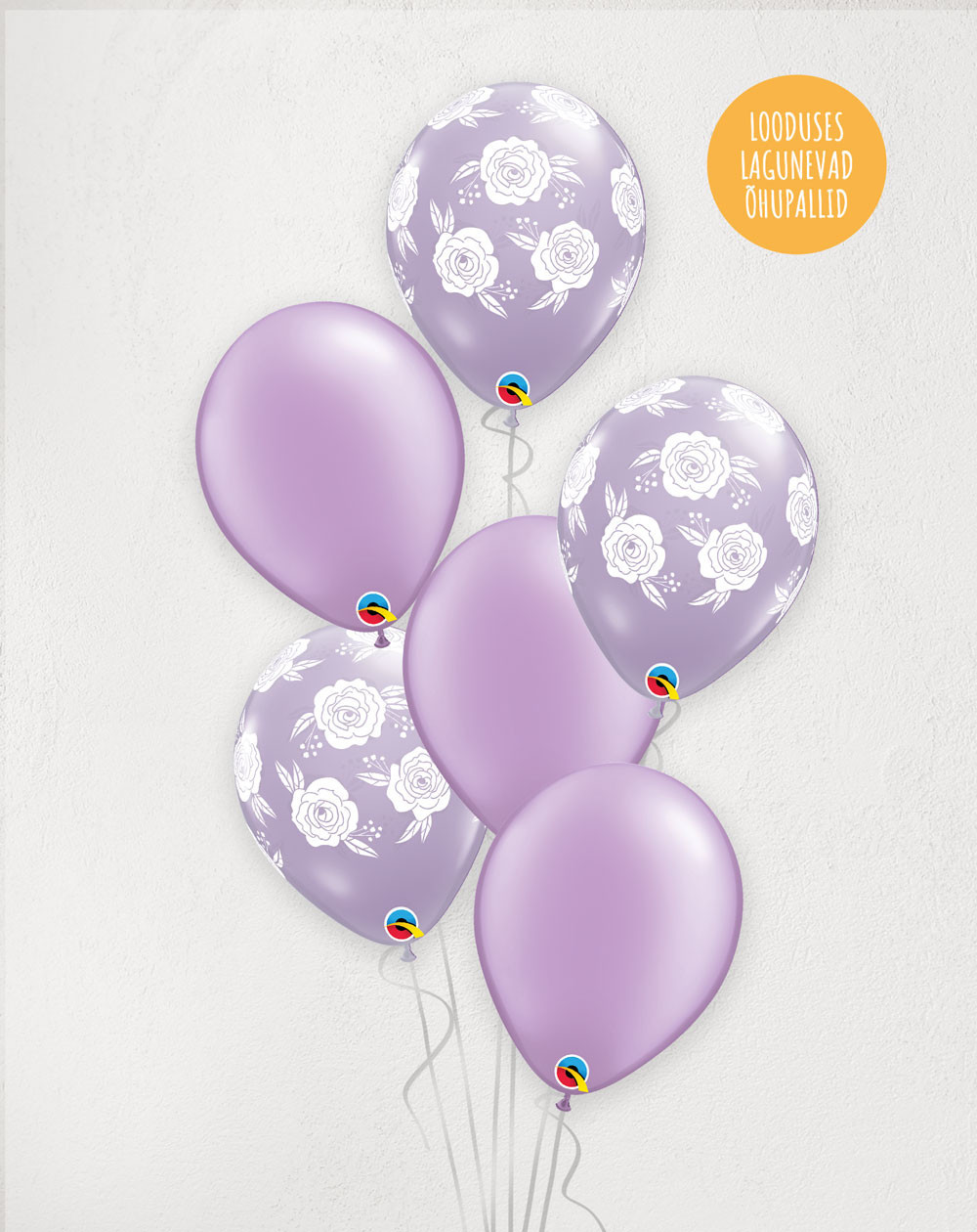 M Balloon Bouquet Lavender with helium