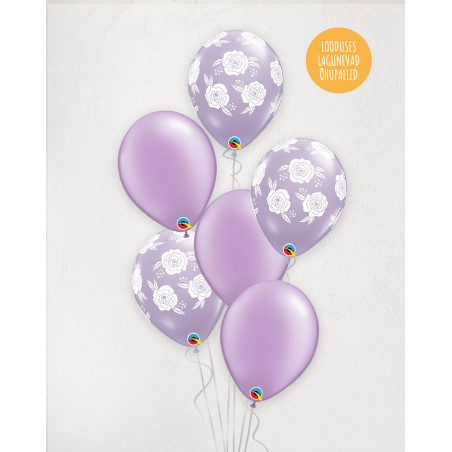 M Balloon Bouquet Lavender with helium