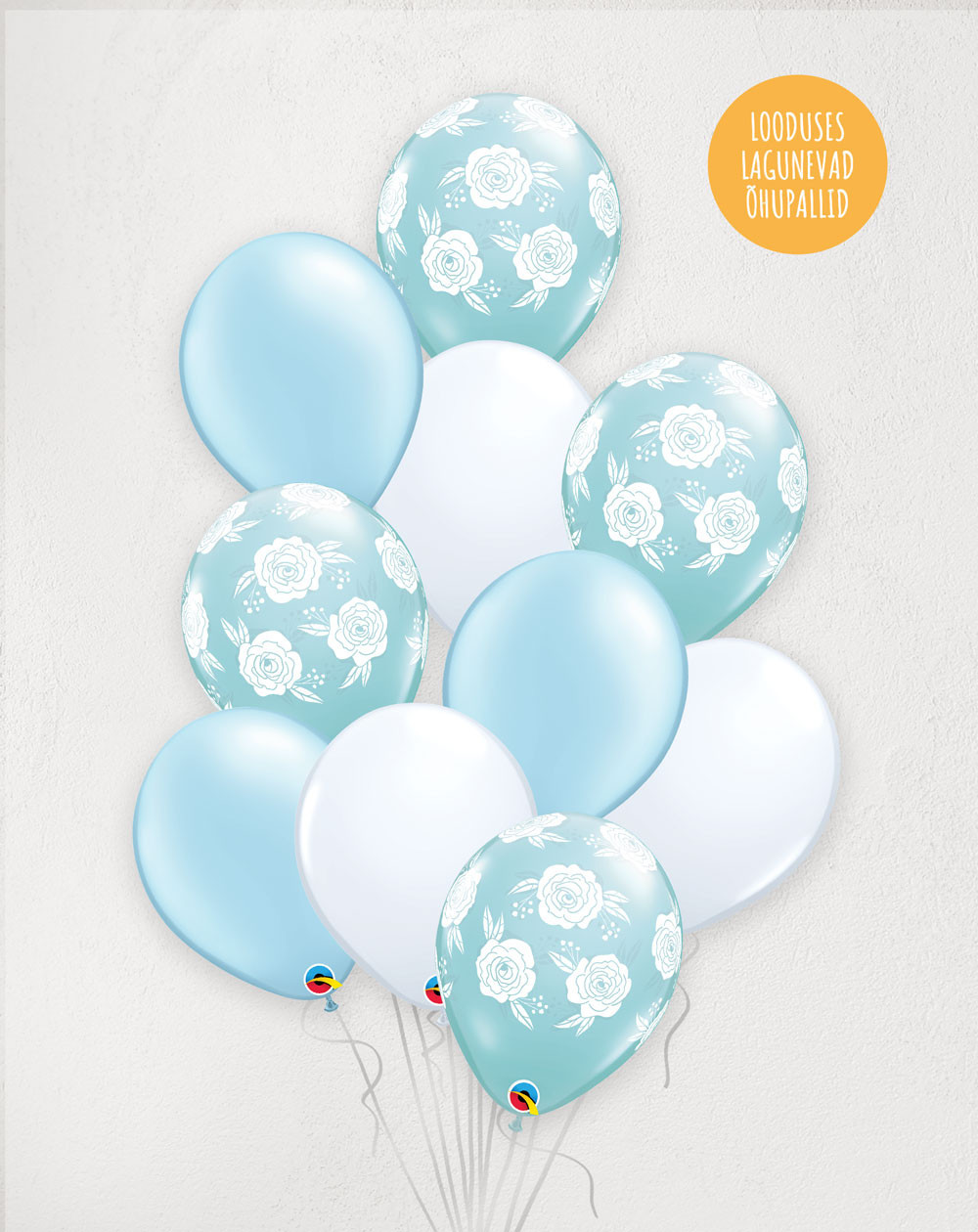 L Balloon Bouquet Roses Blue with helium