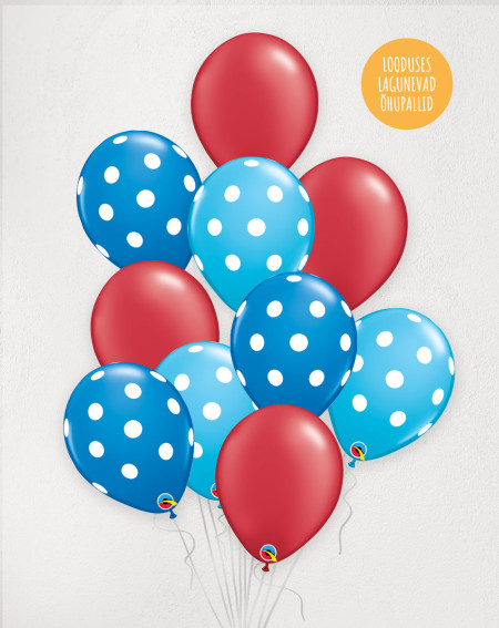 L Balloon Bouquet Blue and red