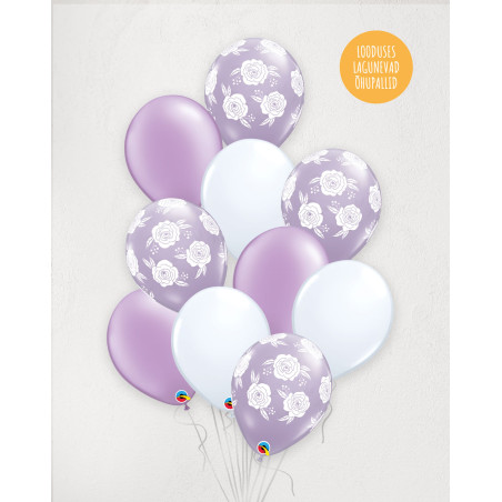 L Balloon Bouquet Roses Lilac with helium