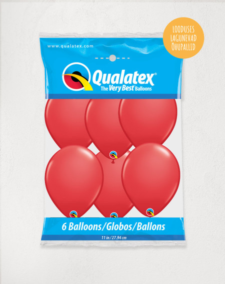 Balloon 6pc Red in a pack - Earth-friendly balloons - Agapics