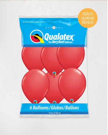 Balloon 6pc Red in a pack - Earth-friendly balloons - Agapics