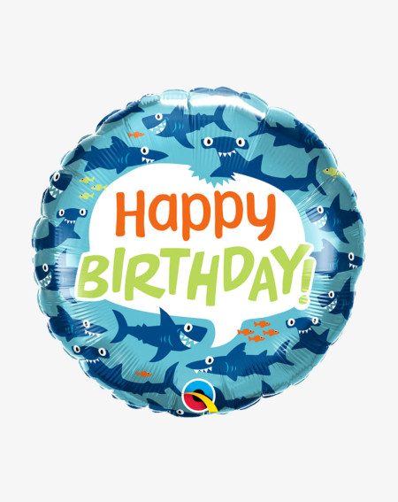 Foil Balloon Birthday sharks - Agapics