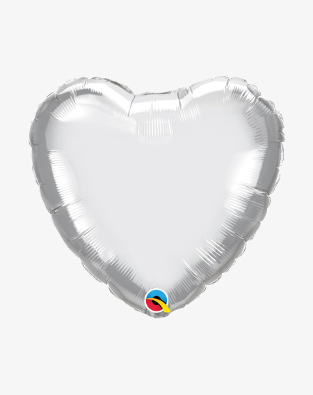 Foil Balloon Silver heart - Courier delivery - Agapics