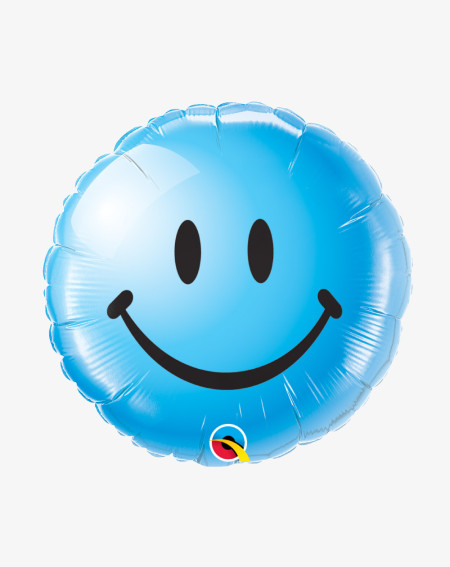 Foil Balloon Blue smile - Children party balloons - Agapics